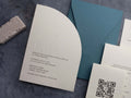 Half-Arch Letterpress Wedding Invitation with QR Code RSVP
