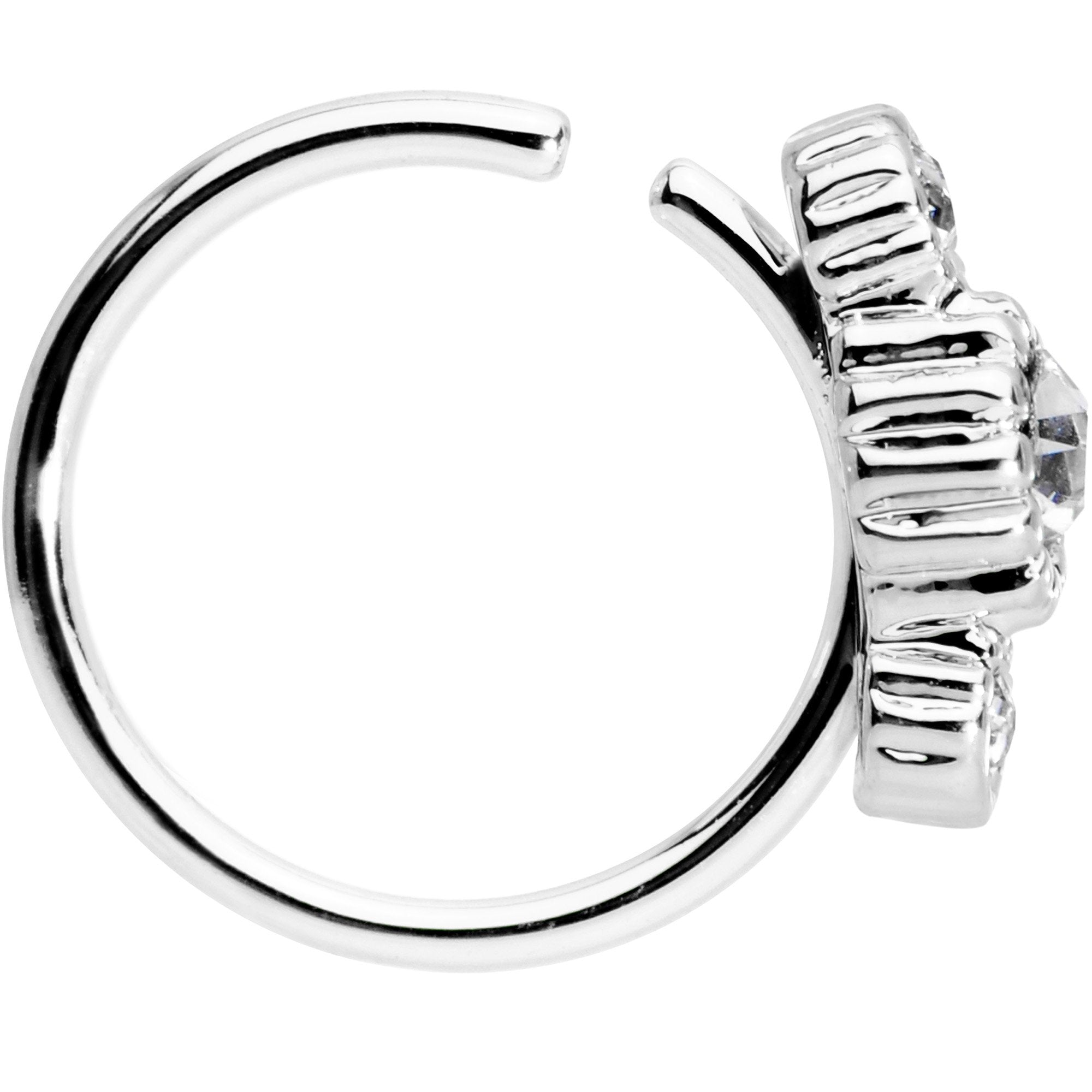 20G 5/16 Clear CZ Gem Fashion Fusion Seamless Circular Ring
