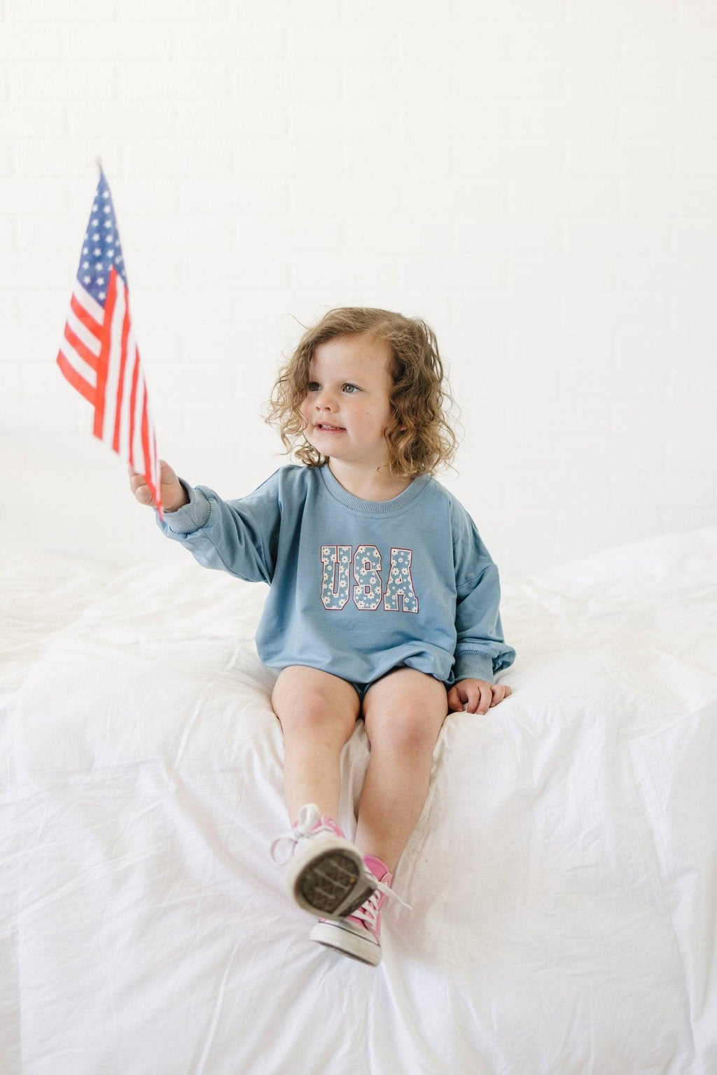 USA Daisy Bamboo Sweatshirt Romper