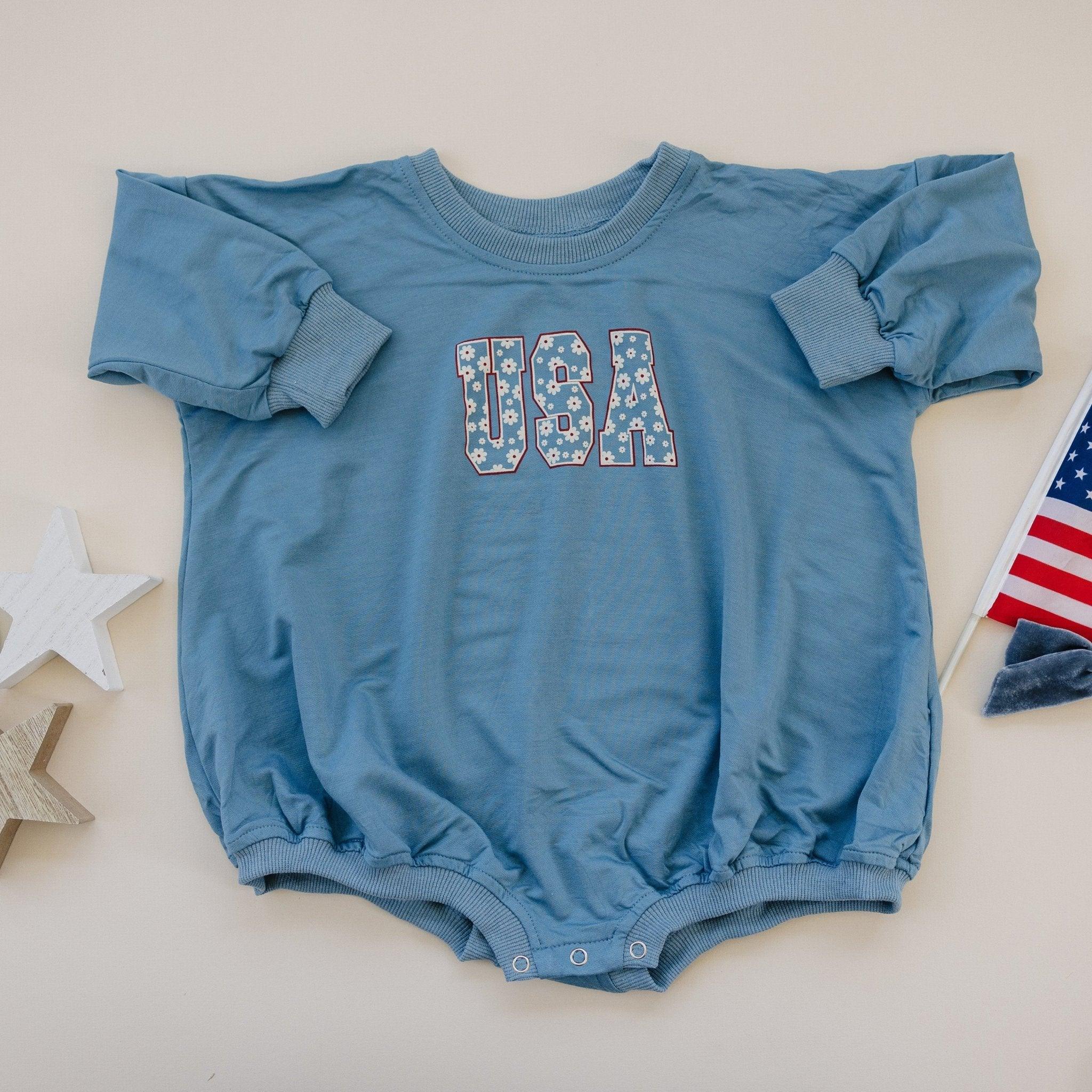 USA Daisy Bamboo Sweatshirt Romper