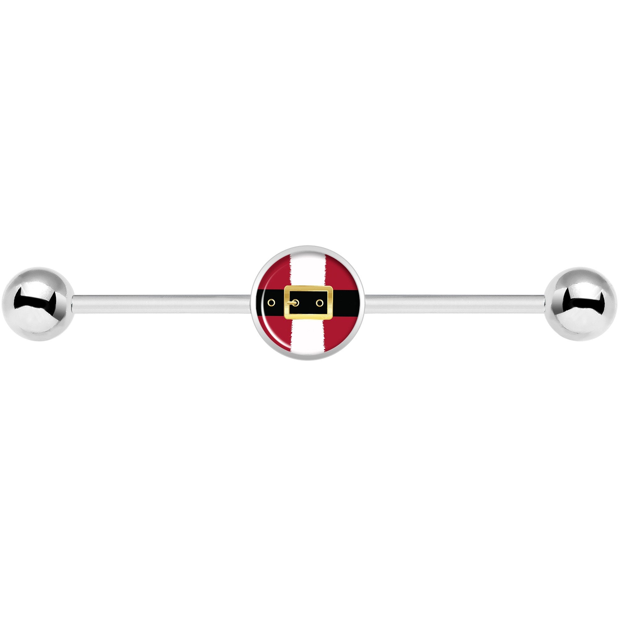 14G Christmas Santa Suit Industrial Barbell 37mm