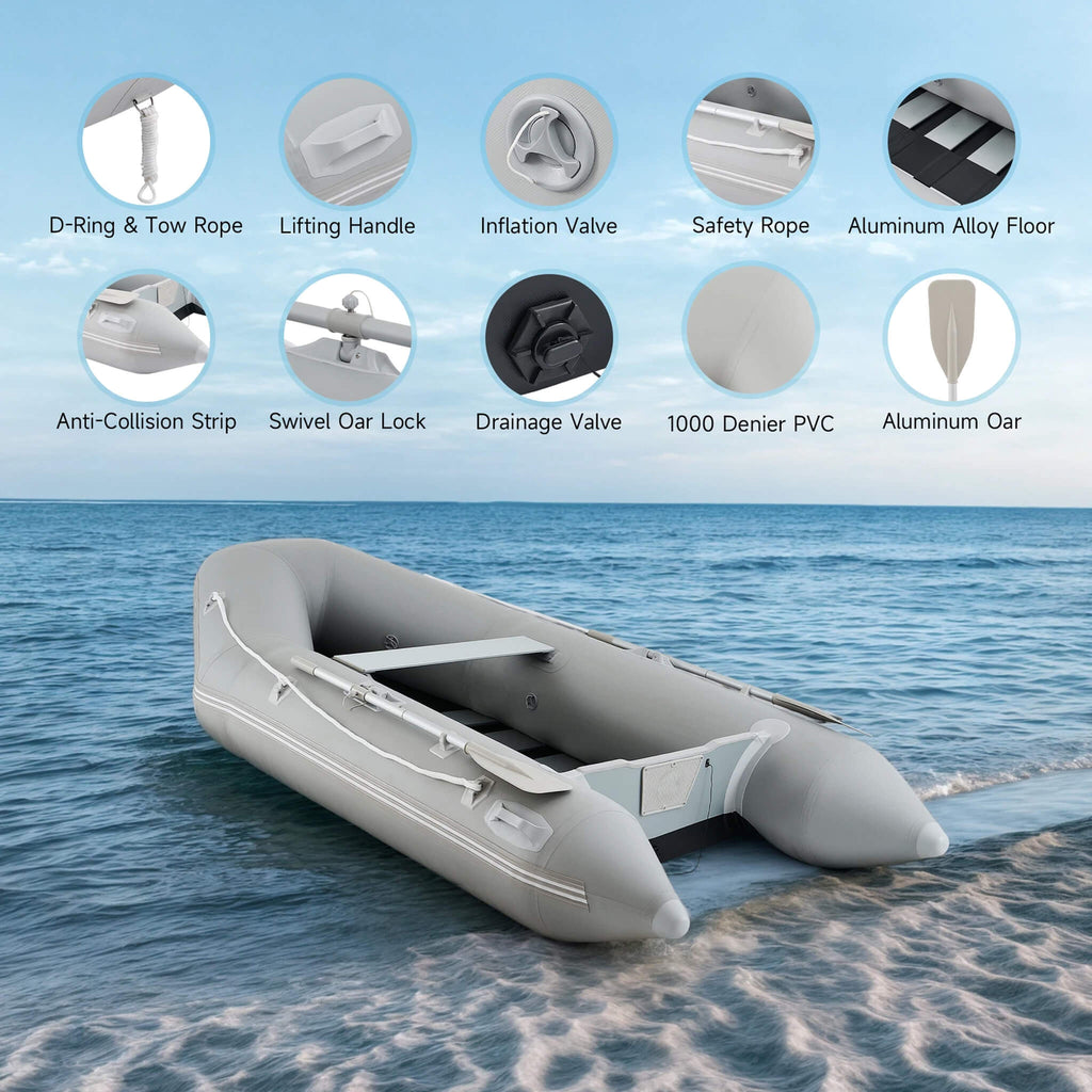 Virtue US 10FT 4-Person Heavy-Duty Inflatable Dinghy Transom Sport Tender Boat (SAK98153)