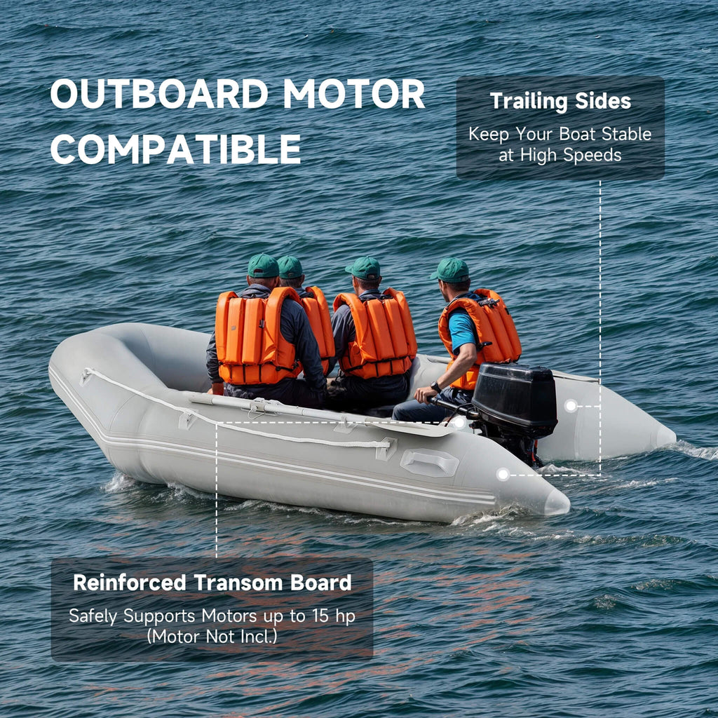 Virtue US 10FT 4-Person Heavy-Duty Inflatable Dinghy Transom Sport Tender Boat (SAK98153)