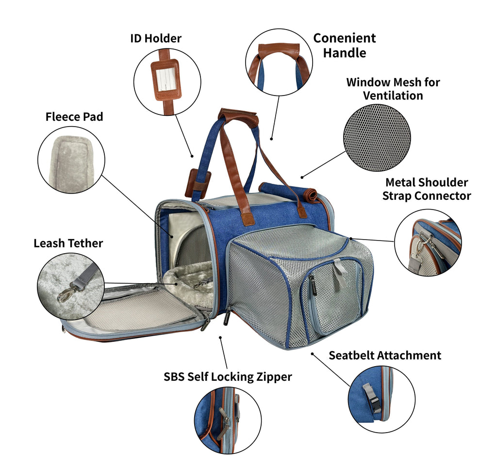 Mr. Peanut's Gold Series Standard Size Airline Compliant Expandable Pet Carrier V2.0
