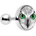 16G 1/4 Black White Owl Tragus Cartilage Earring