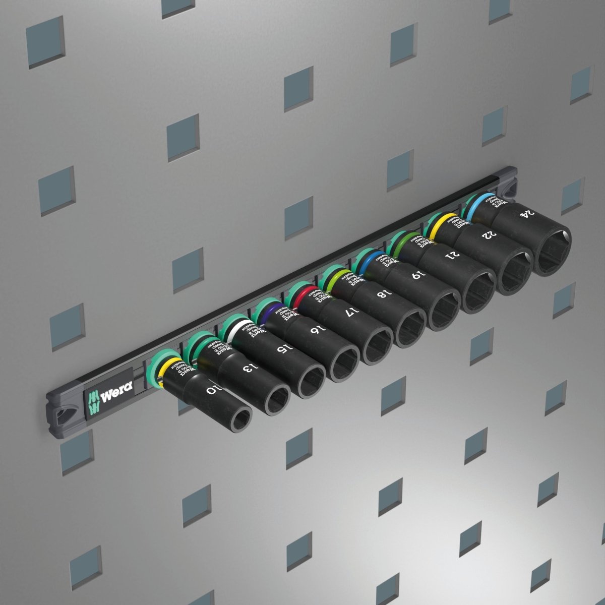 Wera 9660 Magnetic Rail B Impaktor Deep 1 Socket Set 3/8" Metric 05005590001