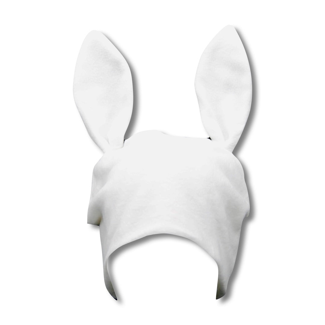White Fleece Bunny Beanie – Kawaii Winter Hat with Bunny Ears for Alt Fashion & Cozy Style
