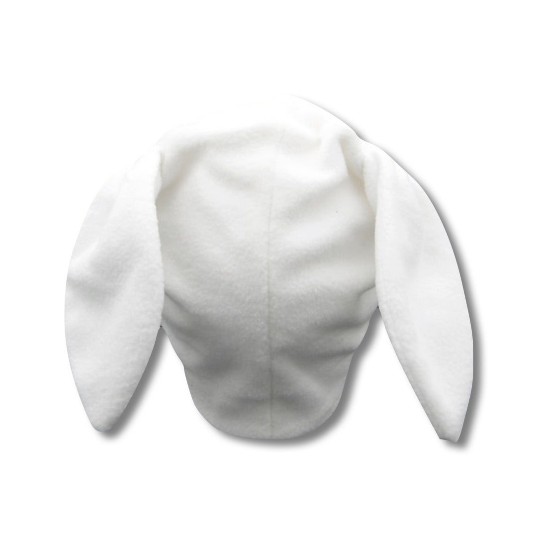 White Fleece Bunny Beanie – Kawaii Winter Hat with Bunny Ears for Alt Fashion & Cozy Style