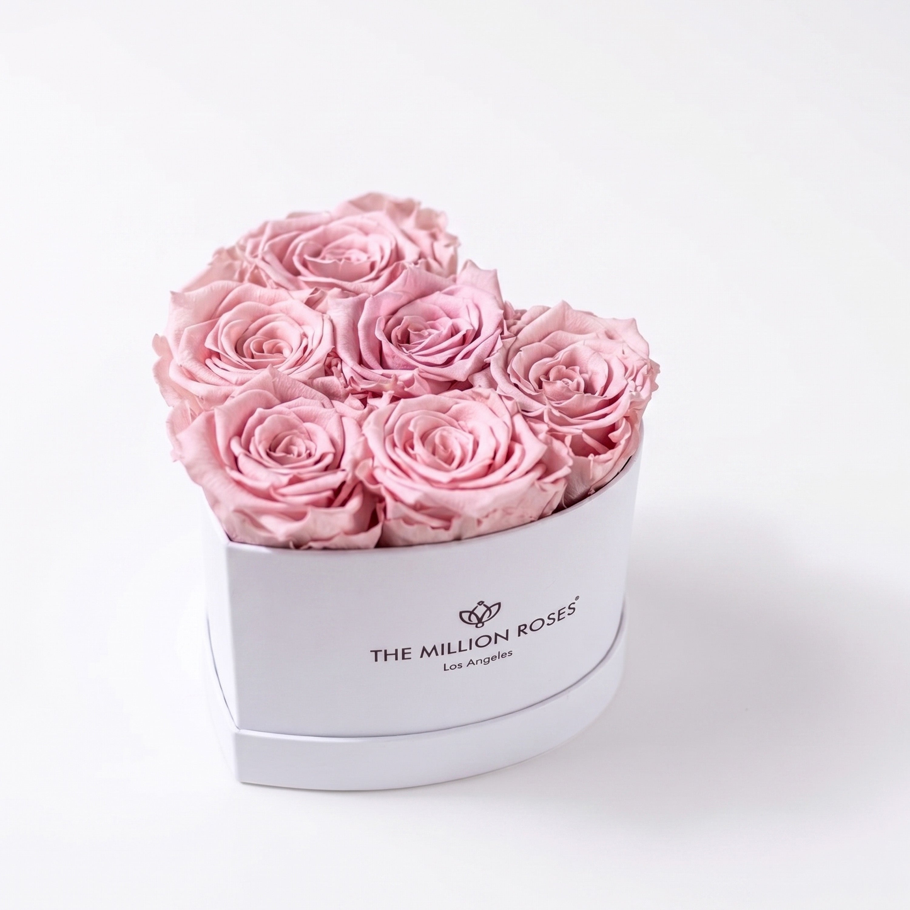 Baby Heart White Box | Light Pink Roses