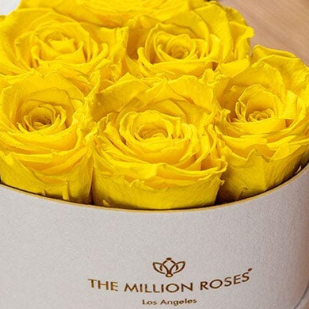 Baby Heart White Box | Yellow Roses