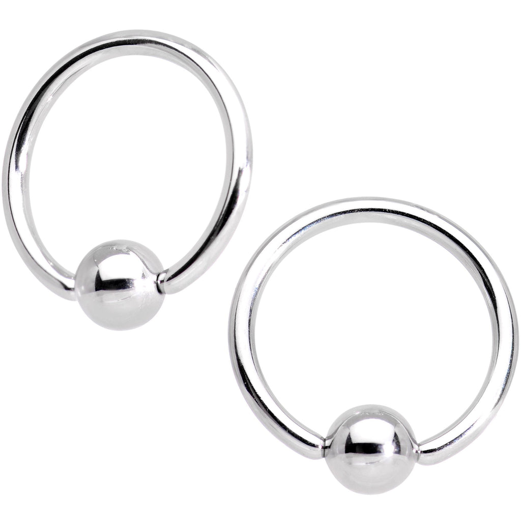 16G Clear CZ Gem Flower Horseshoe BCR Captive Ring Set of 4