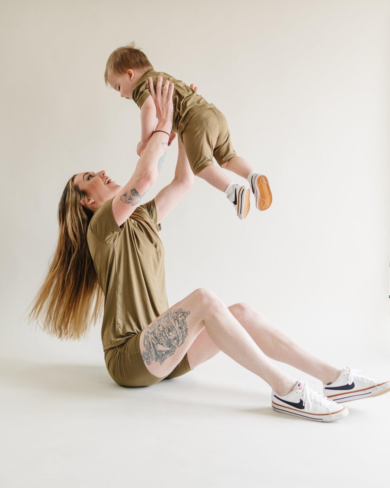 Women's Bamboo Tee & Bike Shorts - sold as separates