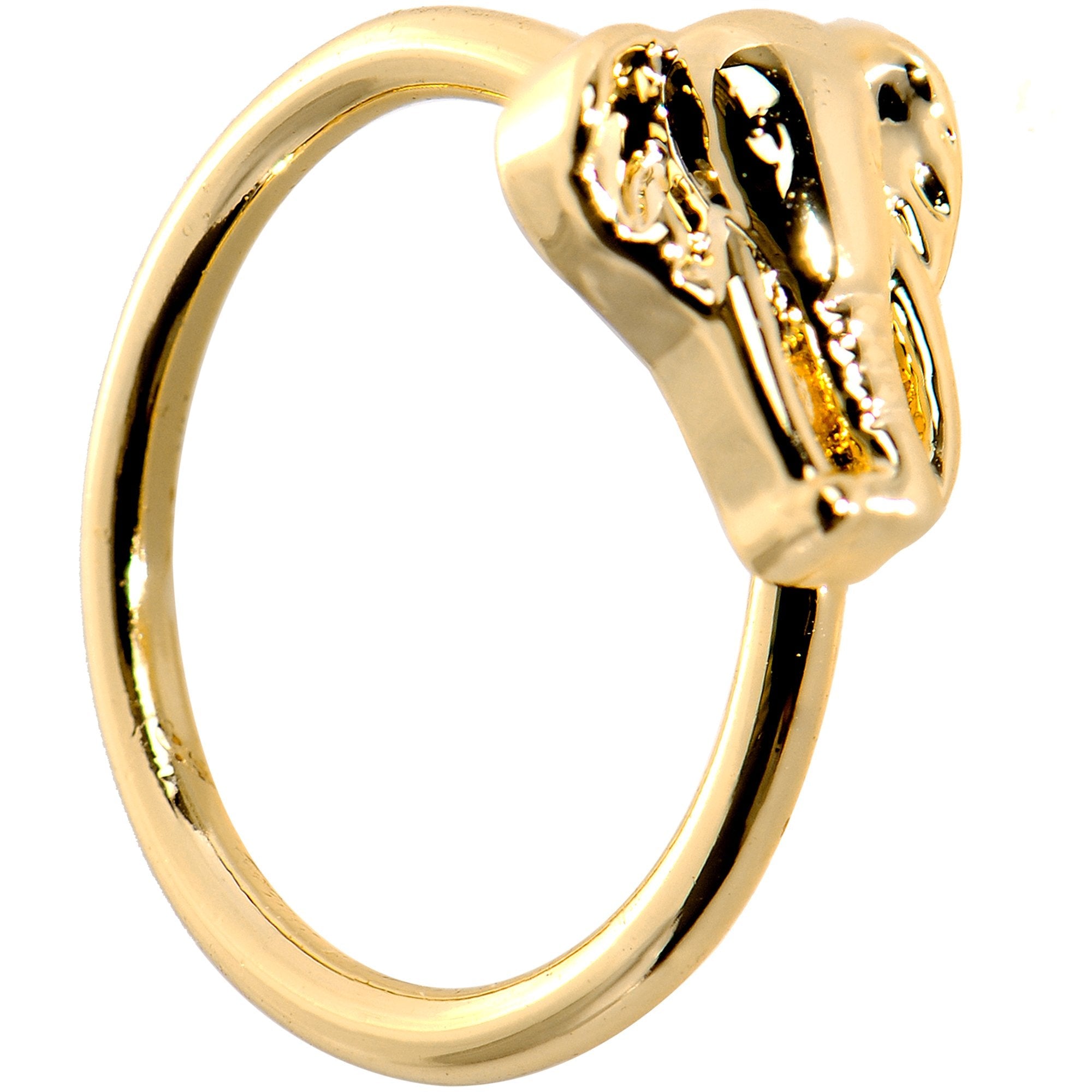 18G 5/16 Annealed Gold Tone Proud Elephant Seamless Circular Ring
