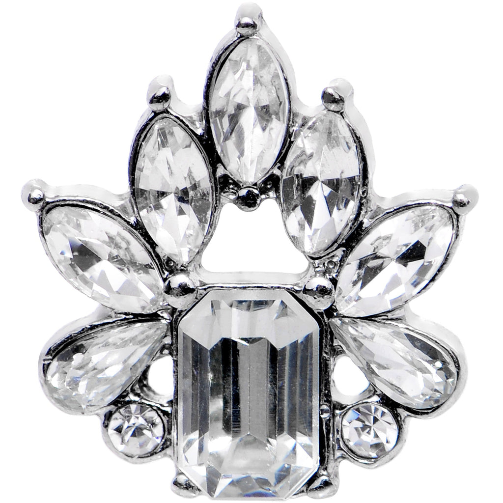 16G 1/4 Clear Gem Flower Tiara Amulet Cartilage Tragus Earring