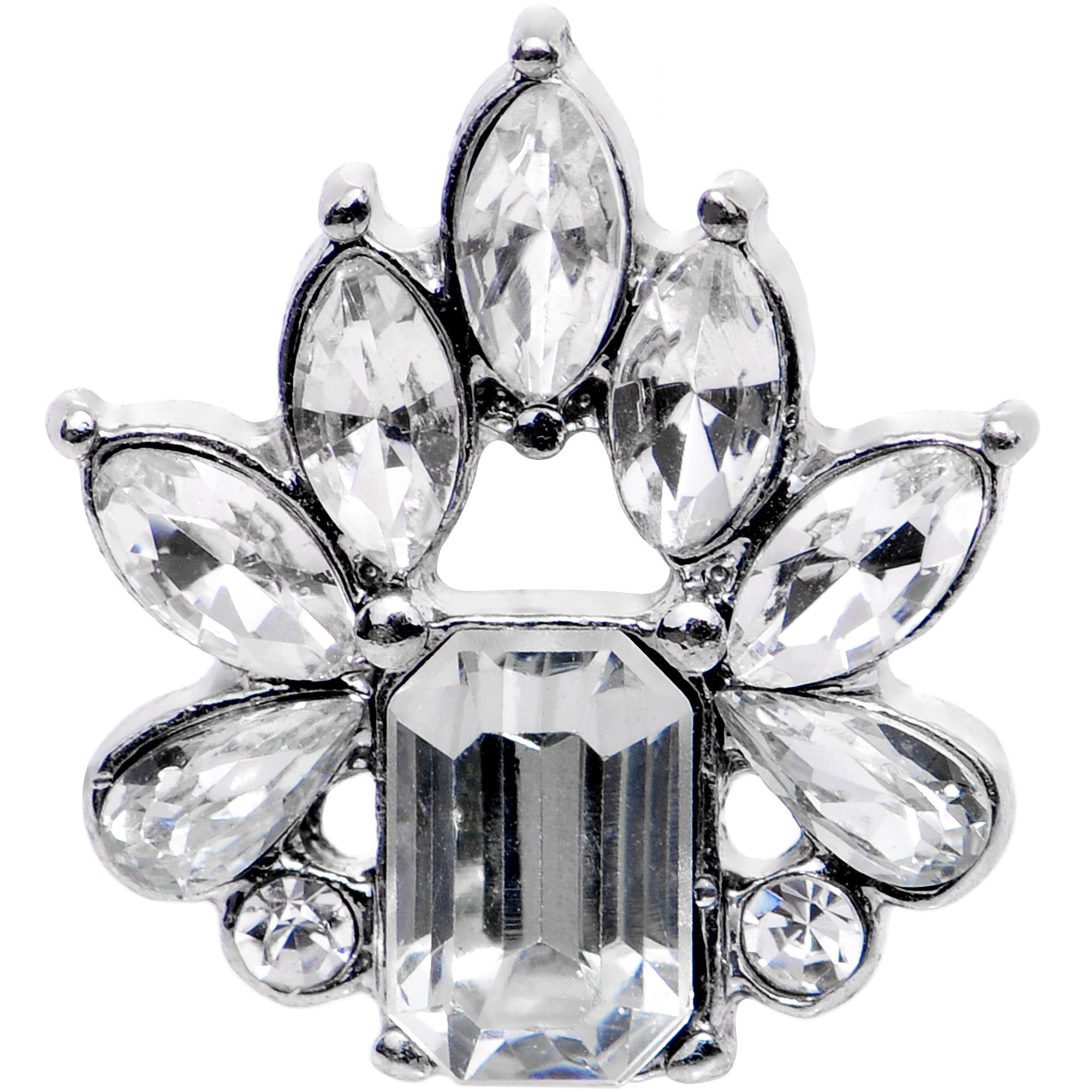 16G 1/4 Clear Gem Flower Tiara Amulet Cartilage Tragus Earring