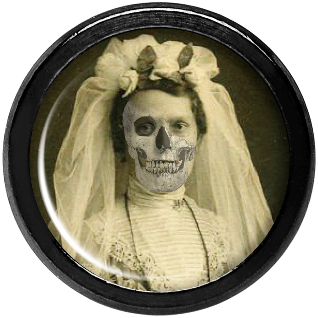 Undead Bride and Groom Halloween Black Anodized Plug Set 2G
