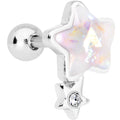 1/4 White Faux Opal Star Child Cartilage Tragus Earring