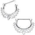 14G 7/16 Leafy Lotus Flower Nipple Clicker Set