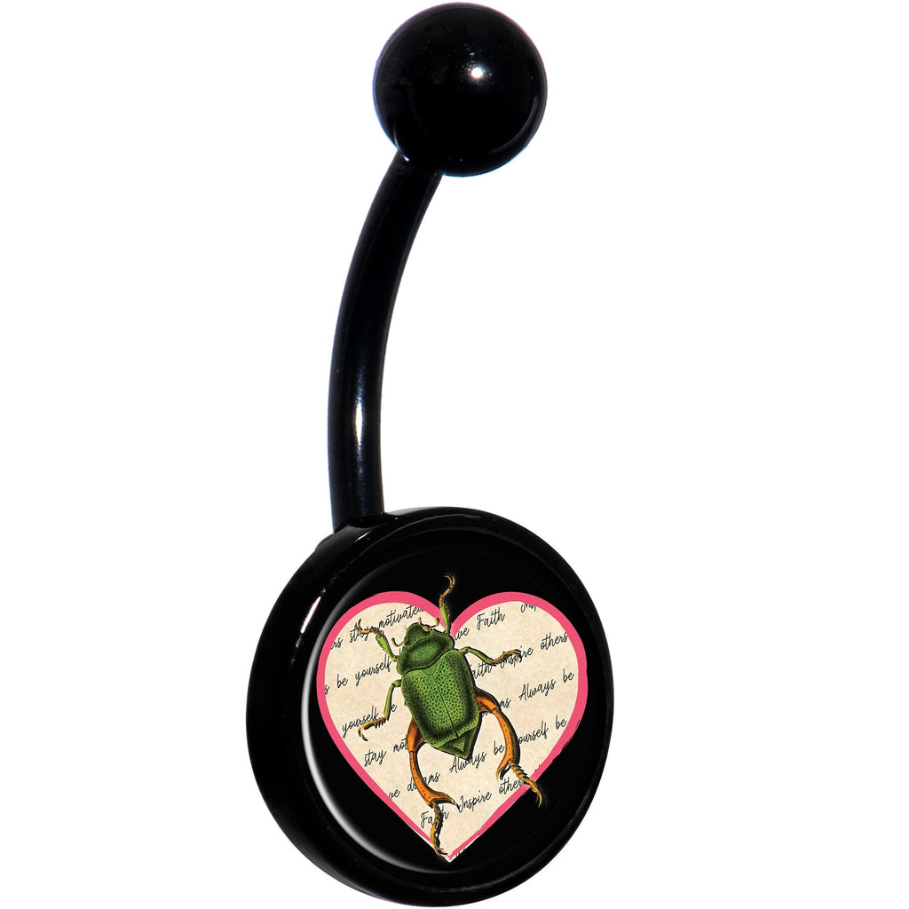 Love Letter Beetle Bug Black Belly Ring