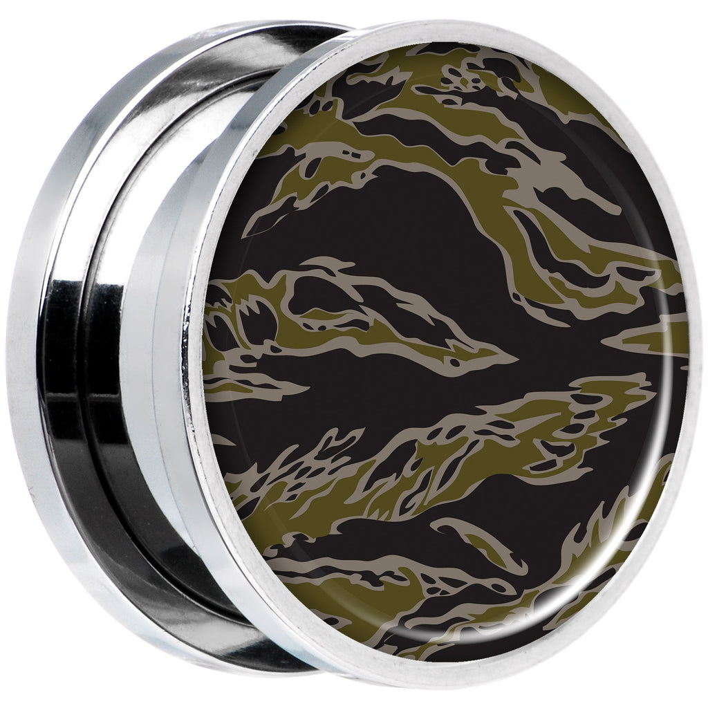 Tiger Camo Print Steel Screw Fit Plug Set 18mm