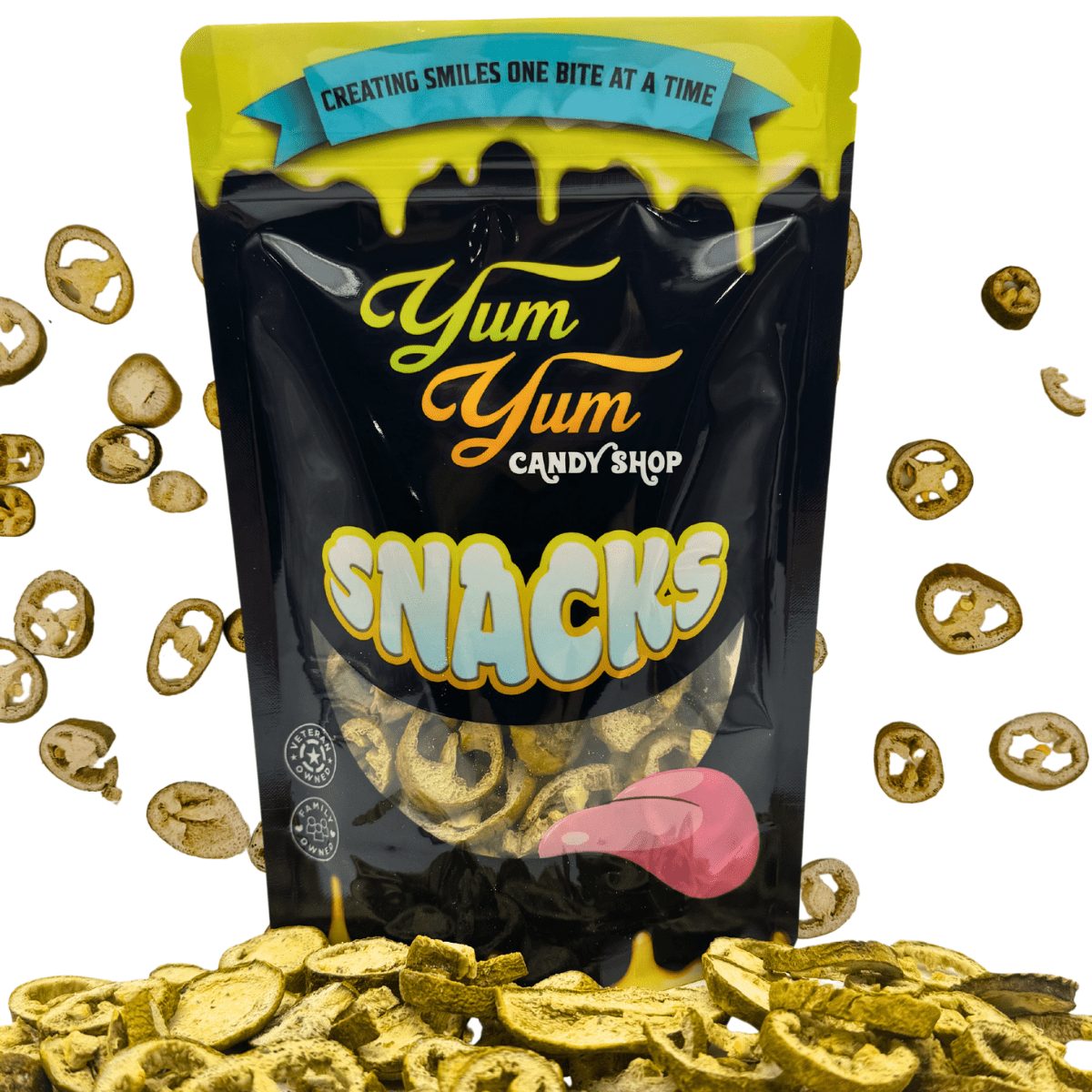 Freeze Dried Jalapeños – Ranch Flavored Slices Snack or Topping | Yum Yum Candy Shop