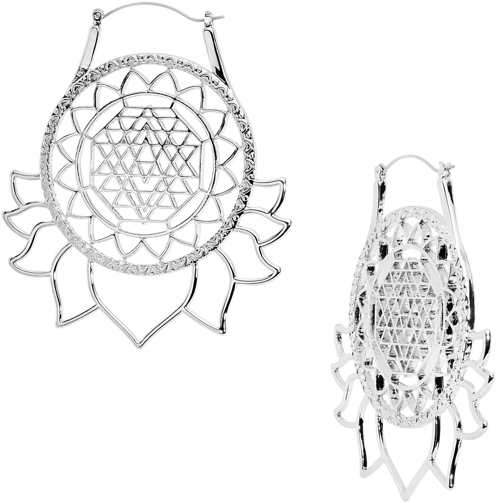 Lotus Flower Mandala Tunnel Plug Earrings