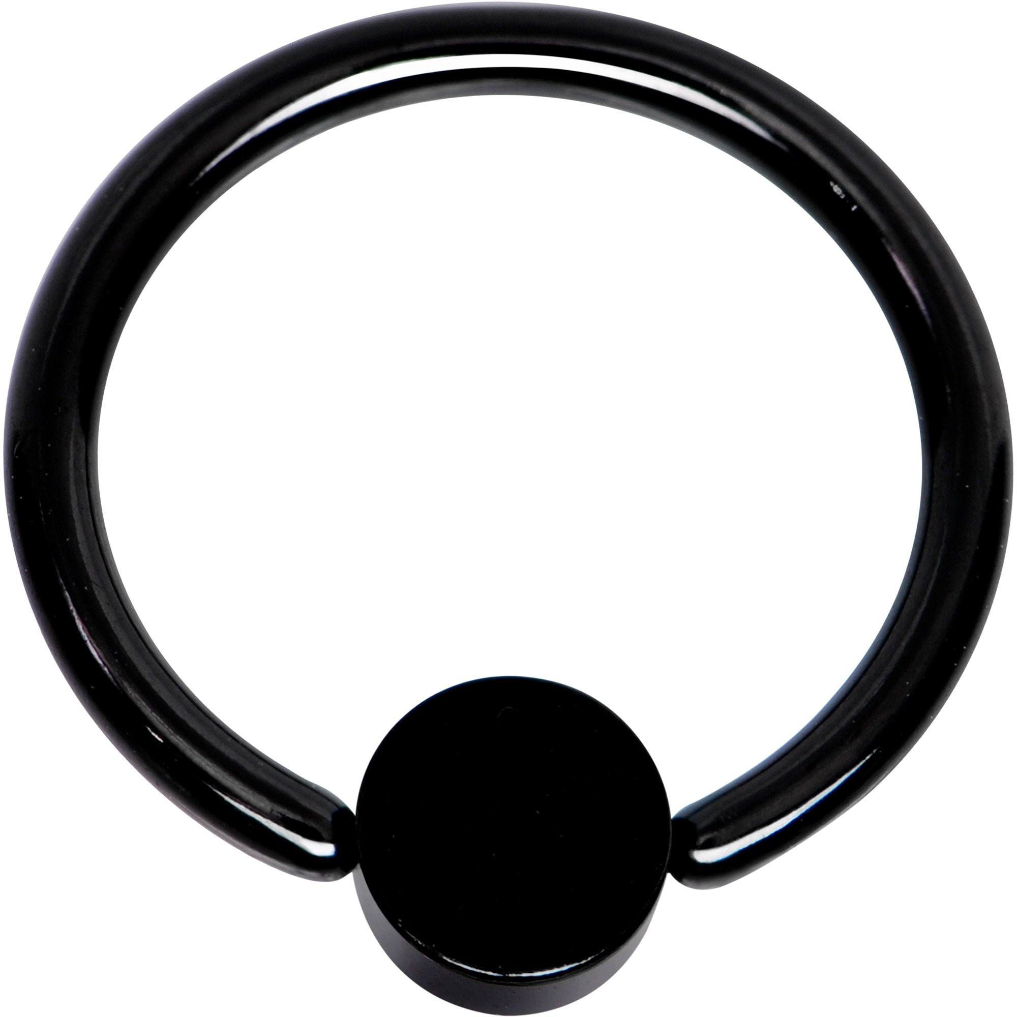 16G 3/8 Clear Gem 4mm Disc Black IP BCR Captive Ring