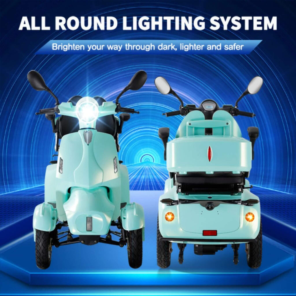 Zvg Heavy-Duty 800W 60V20AH Four Wheel All-Terrain Travel Mobility Scooter For Adults And Seniors, 500LBS (SAK97156)